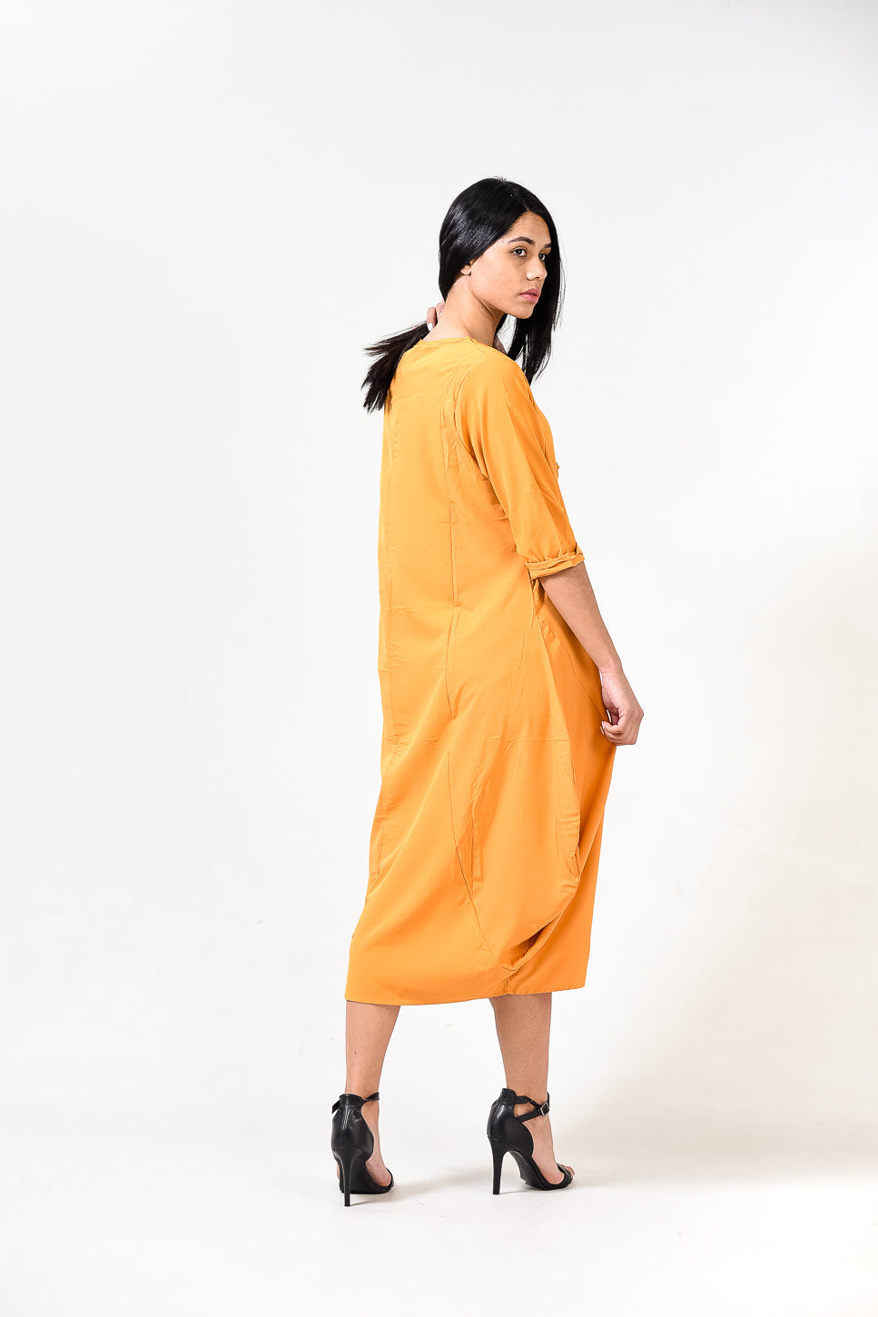 Solid Round Neck A Line Dress XD21