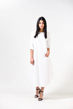 Solid Round Neck A Line Dress XD21