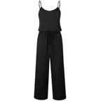 Solid Spaghetti Strap Drawstring Jumpsuit With Pockets XD21