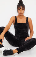 Solid Velvet Skinny Leg Jumpsuit XD21