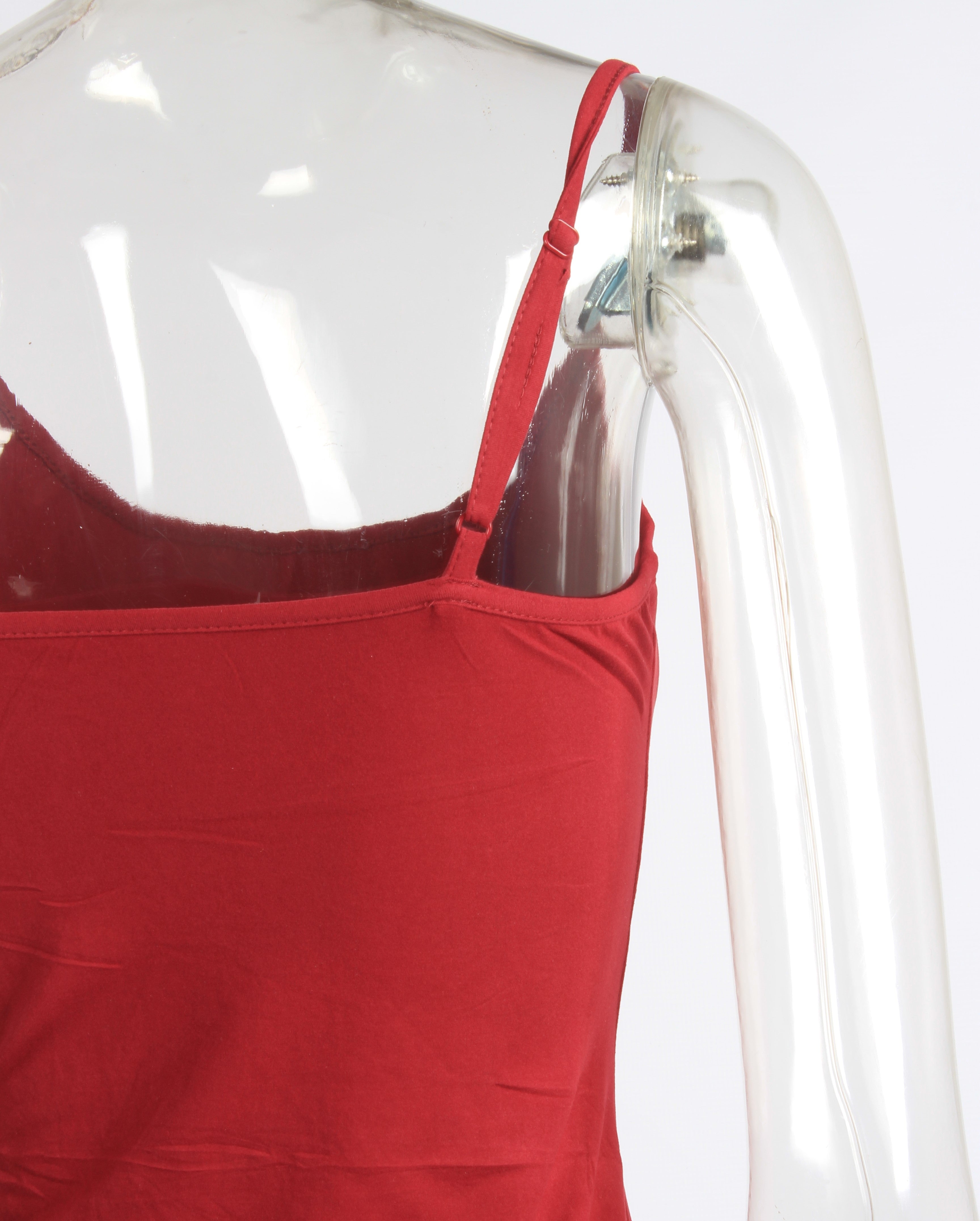 Spaghetti Ruched Drawstring Asymmetrical Dress XD21