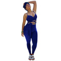 Spaghetti Strap Bandage Wrap Crop Top and Leggings Set XD21