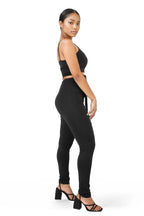 Spaghetti Strap Bandage Wrap Crop Top and Leggings Set XD21
