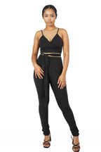 Spaghetti Strap Bandage Wrap Crop Top and Leggings Set XD21