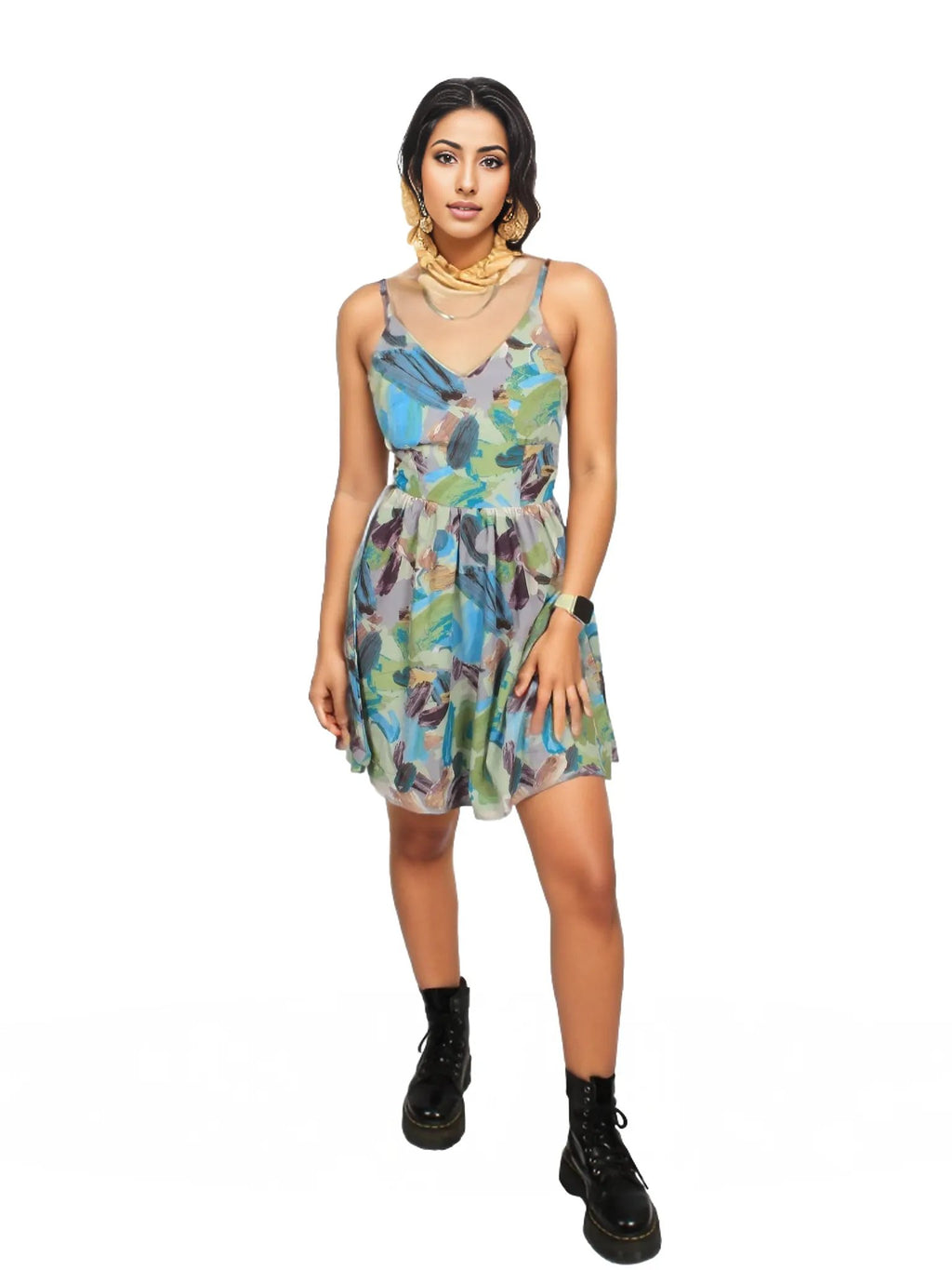 Spaghetti Strap Mini Ditsy Dress XD21