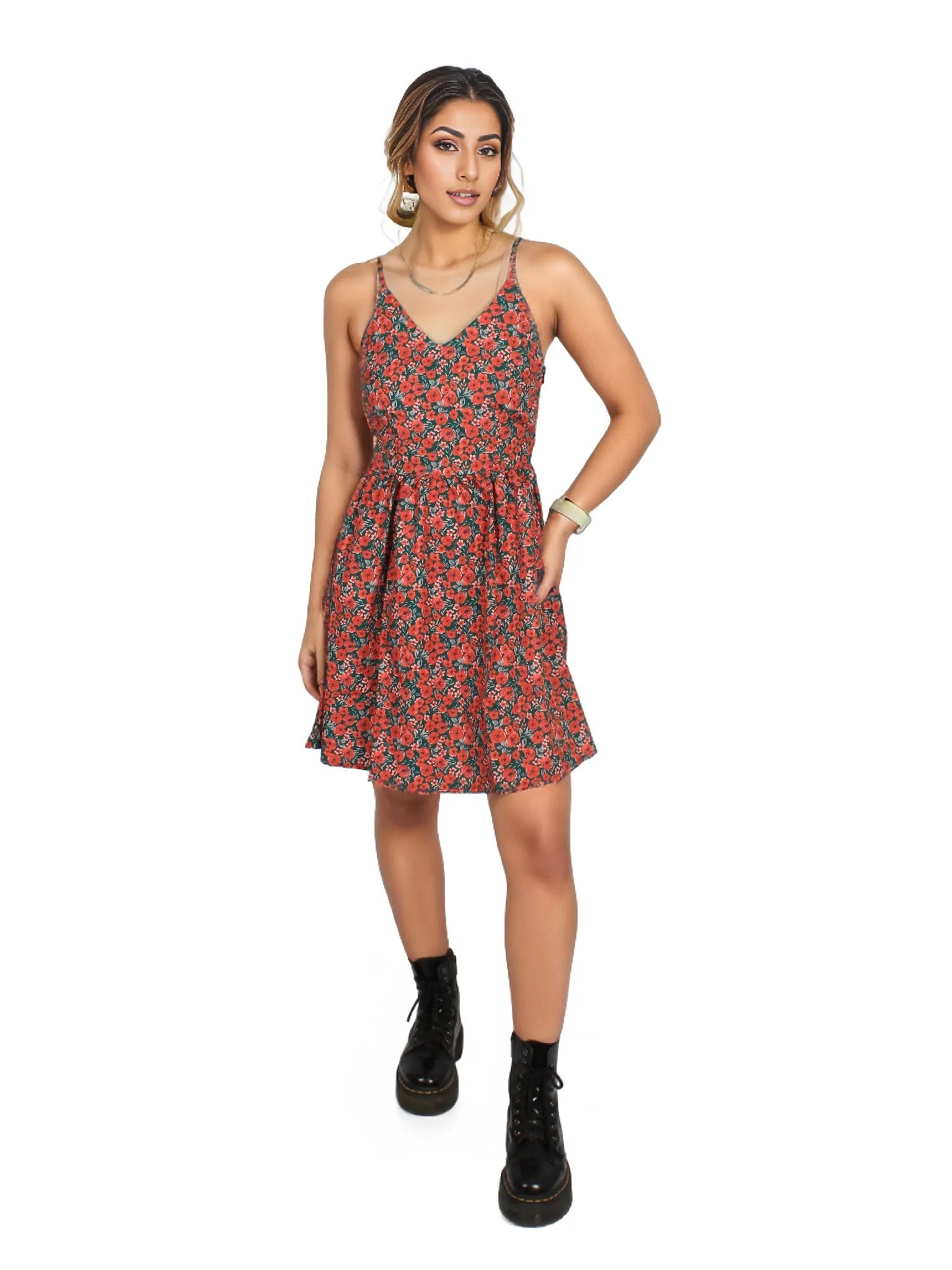Spaghetti Strap Mini Ditsy Dress