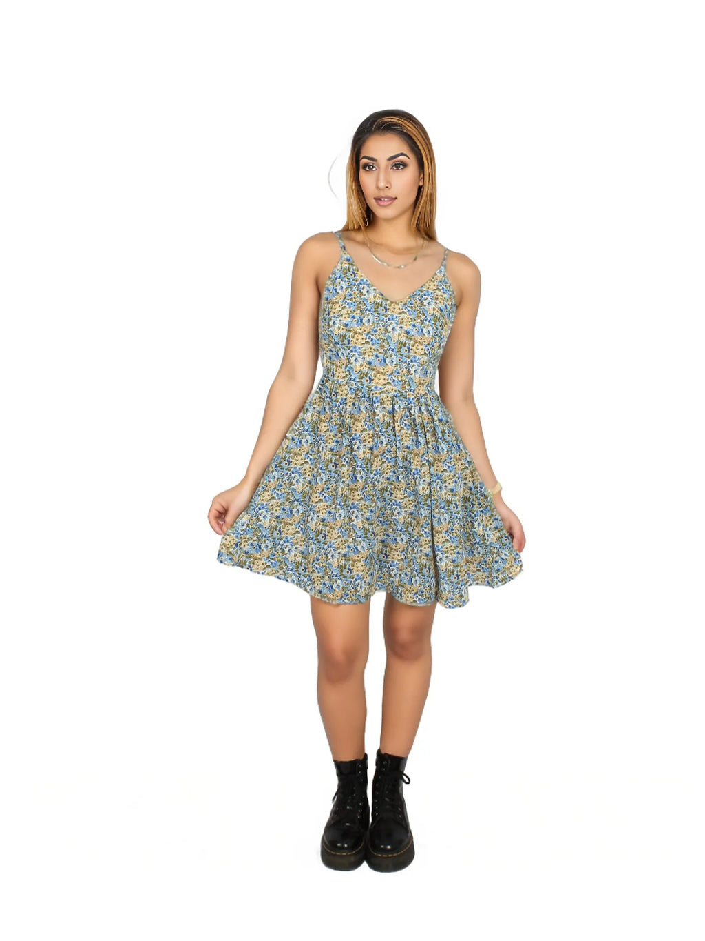 Spaghetti Strap Mini Ditsy Dress XD21