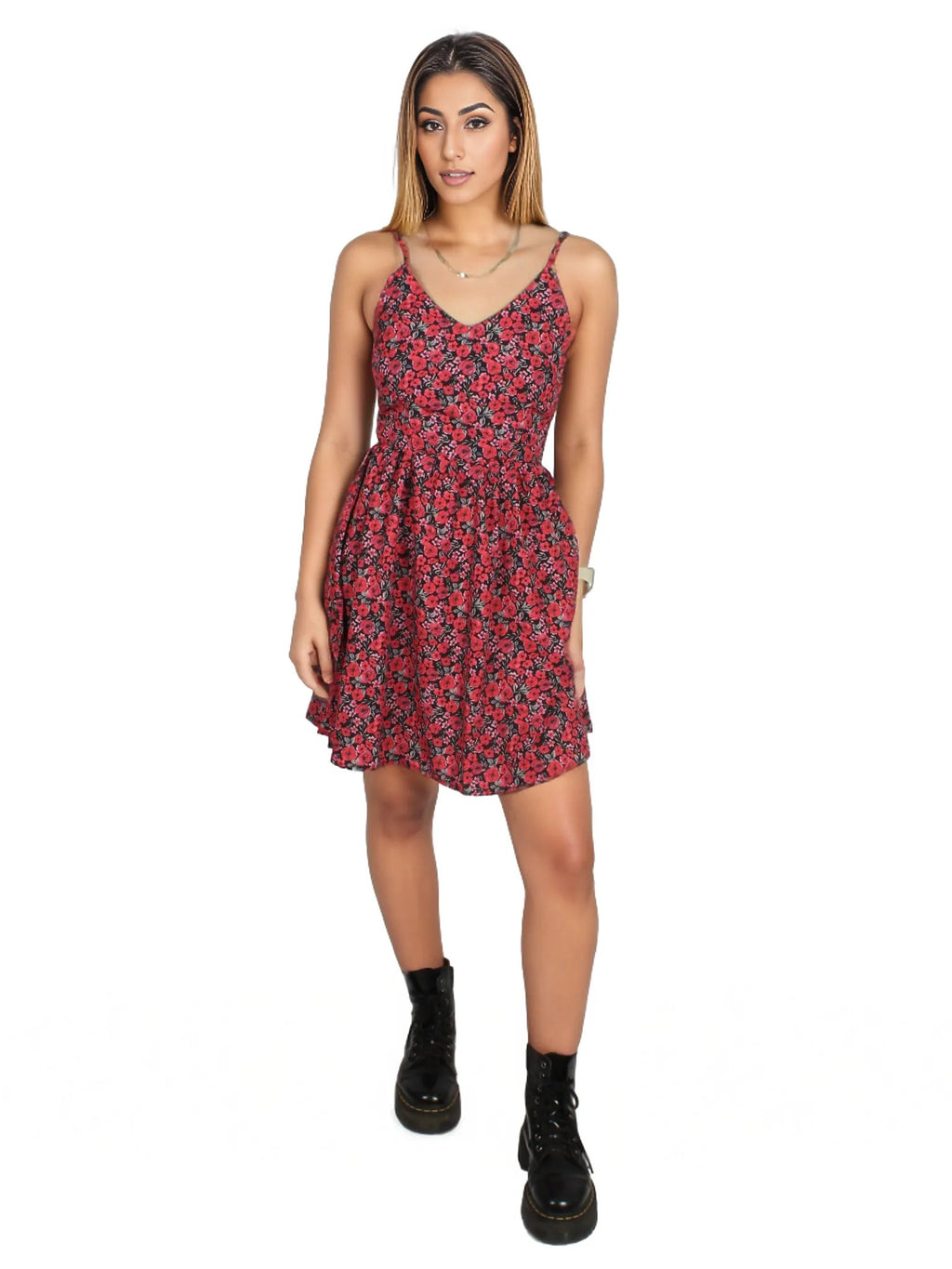 Spaghetti Strap Mini Ditsy Dress XD21