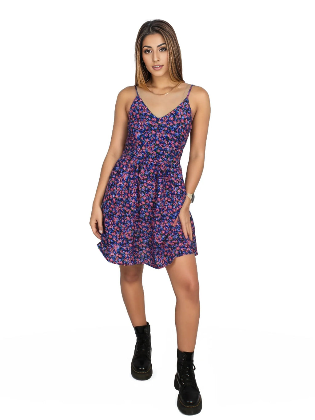 Spaghetti Strap Mini Ditsy Dress XD21