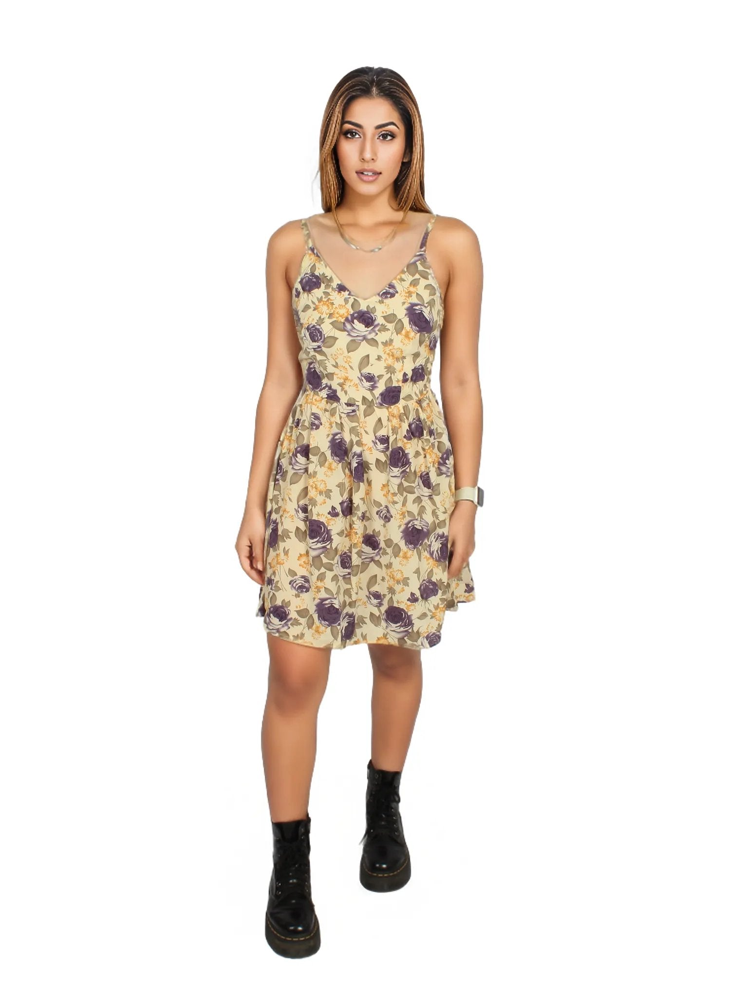 Spaghetti Strap Mini Ditsy Dress