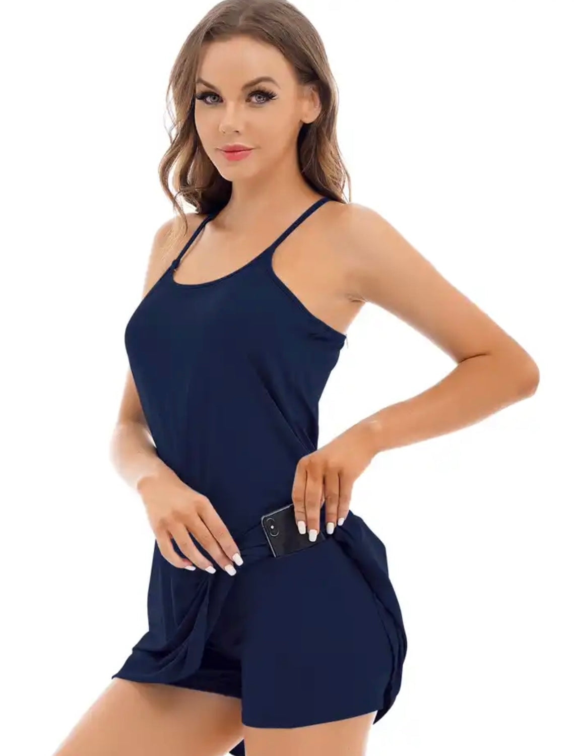 Spaghetti Strap Tennis Dress with shorts XD21