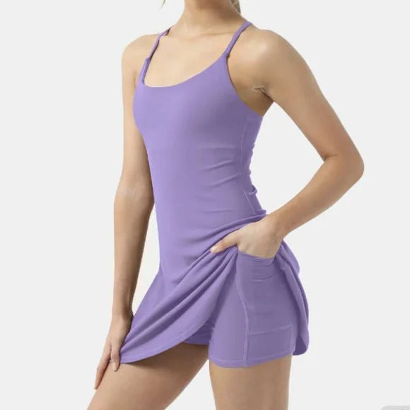Spaghetti Strap Tennis Dress with shorts XD21