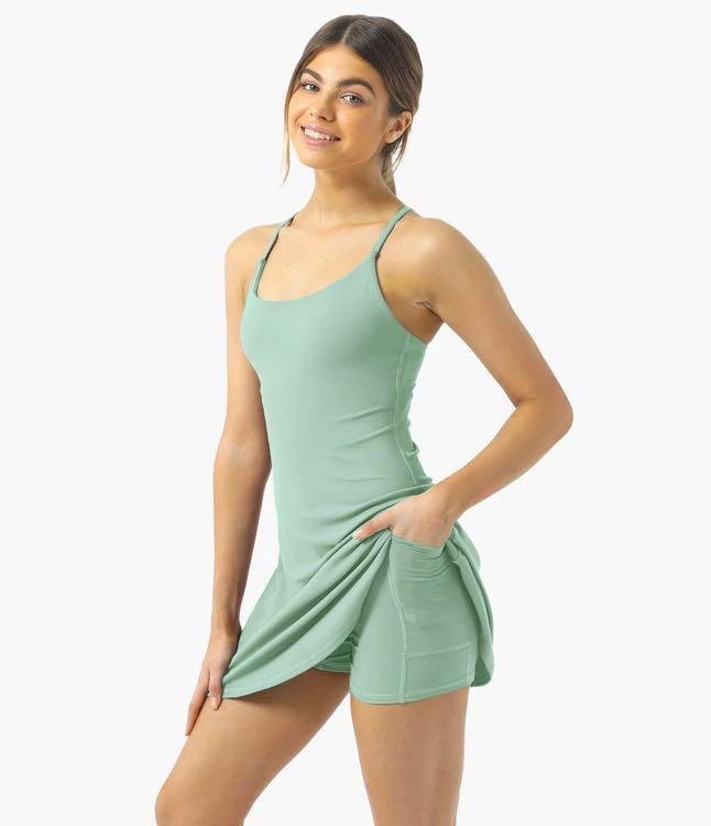 Spaghetti Strap Tennis Dress with shorts XD21