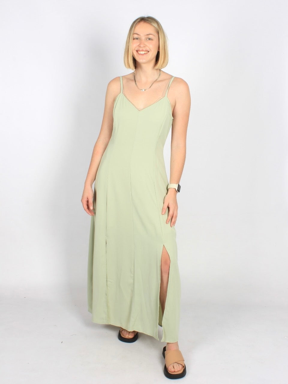 Spaghetti strap 4 slits maxi dress XD21