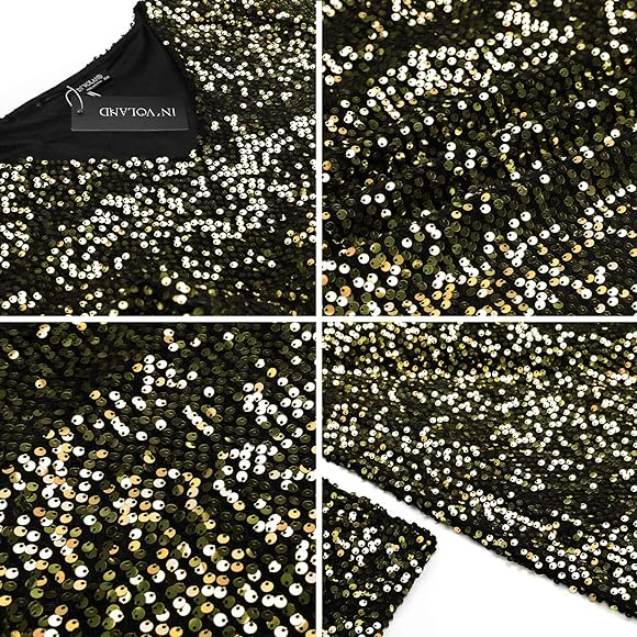 Sparkle Sequin v neck curve mini dress XD21