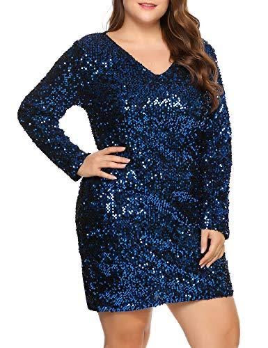 Sparkle Sequin v neck curve mini dress XD21