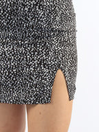 Split Hem Dalmatian Print Mini Skirt XD21