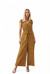 Square Neck Frill Summer Jumpsuit Without Belt XD21