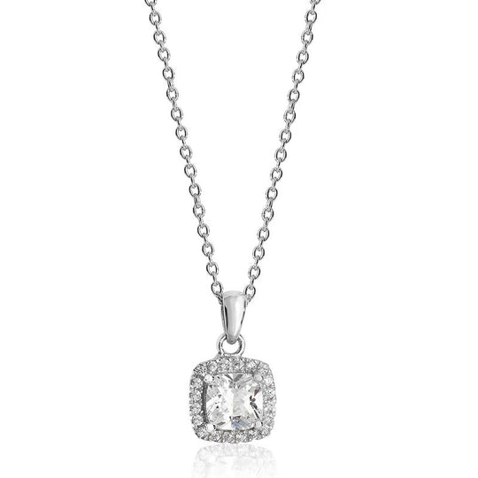 Square Shape Diamond Pendant Necklace XD21