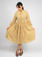 Stand-up Collar Midi Floral Dress XD21
