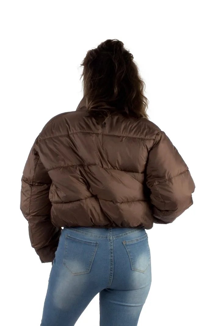 Standard Collar Zipper Padded Crop Jacket XD21