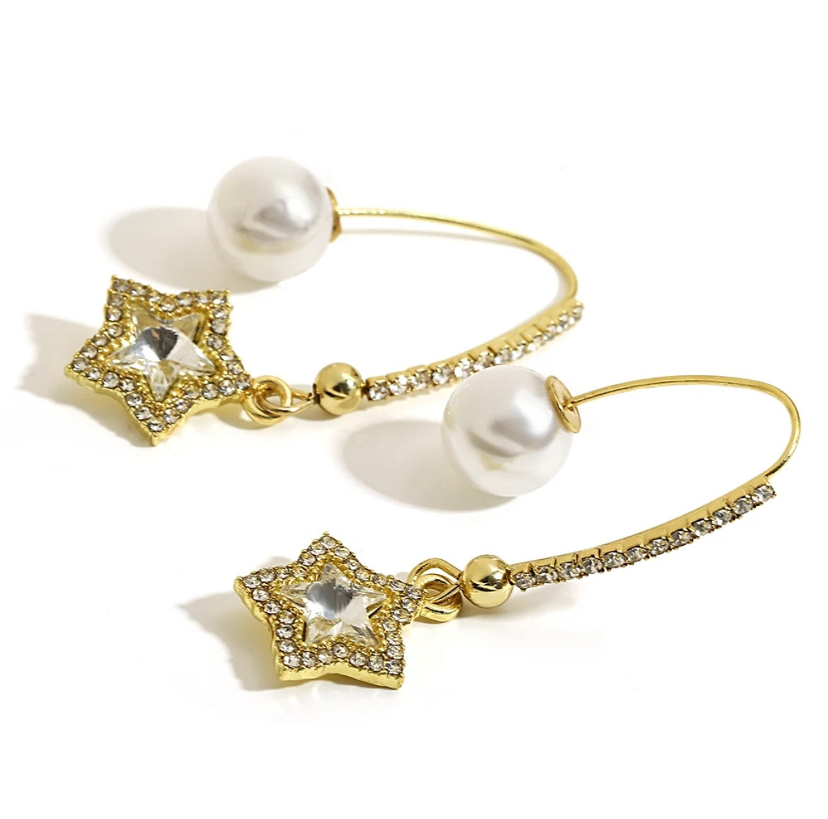 Star Faux Pearl Dangle Earring XD21