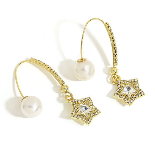 Star Faux Pearl Dangle Earring XD21