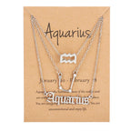 Star Sign Zodiac 3pc Necklace Set XD21