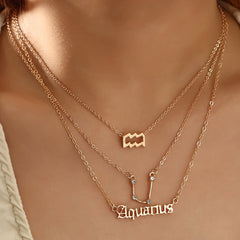 Star Sign Zodiac 3pc Necklace Set XD21