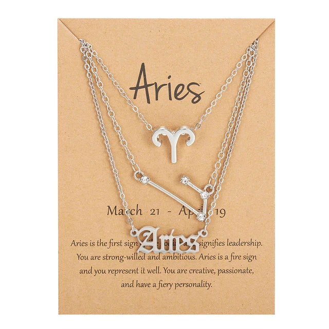 Star Sign Zodiac 3pc Necklace Set XD21