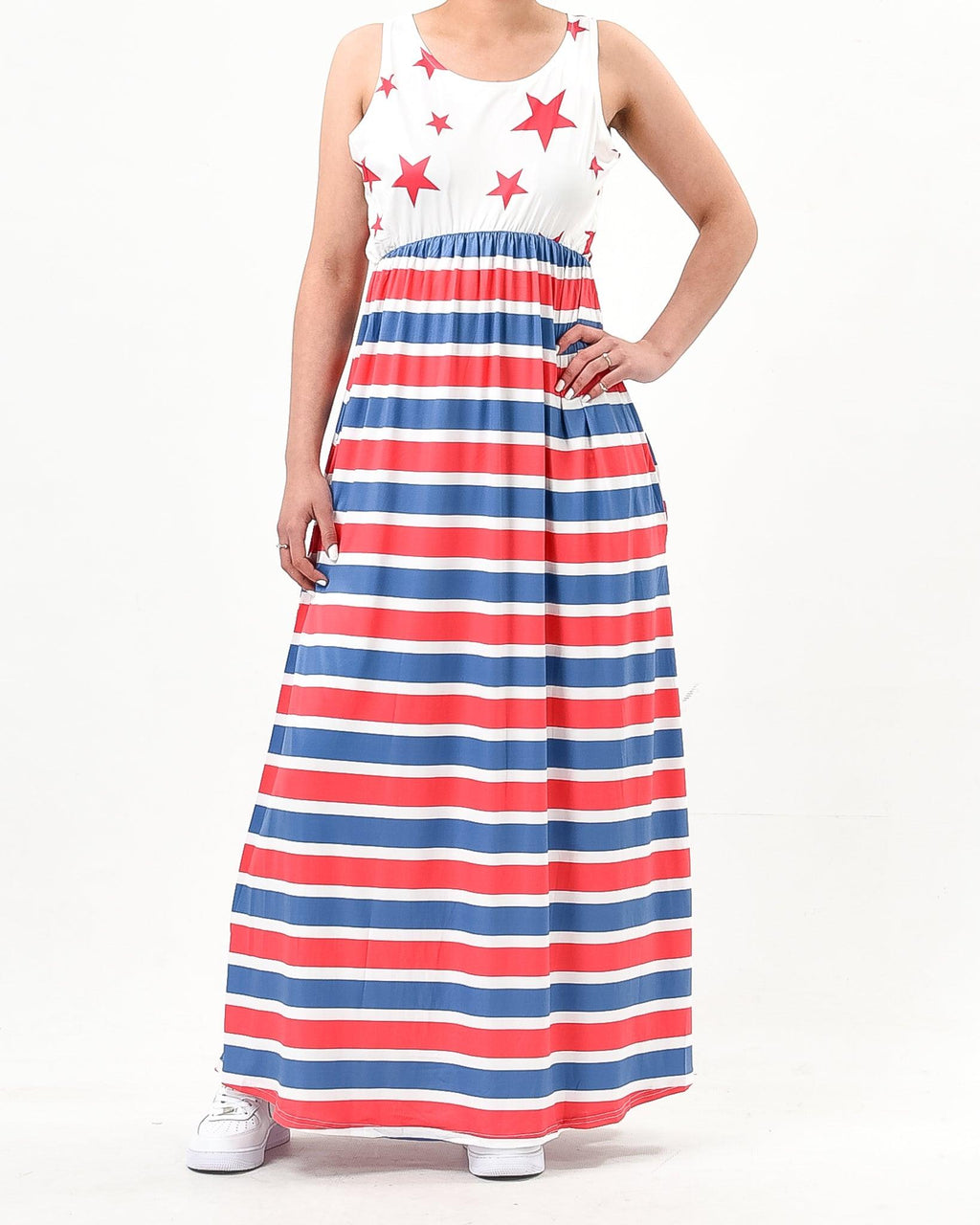 Star and stripe sleeveless maxi dress - XD21