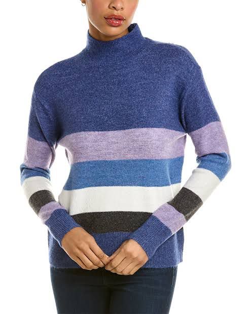 Stripe Long Sleeve Polo Neck Jersey XD21