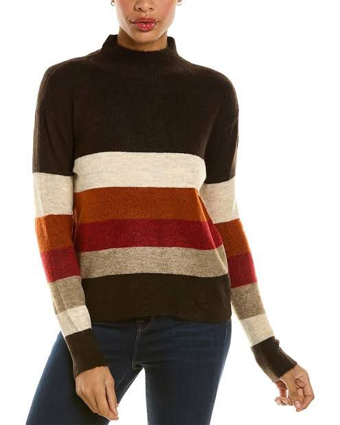 Stripe Long Sleeve Polo Neck Jersey XD21