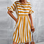Stripe Loose Mini Dress XD21