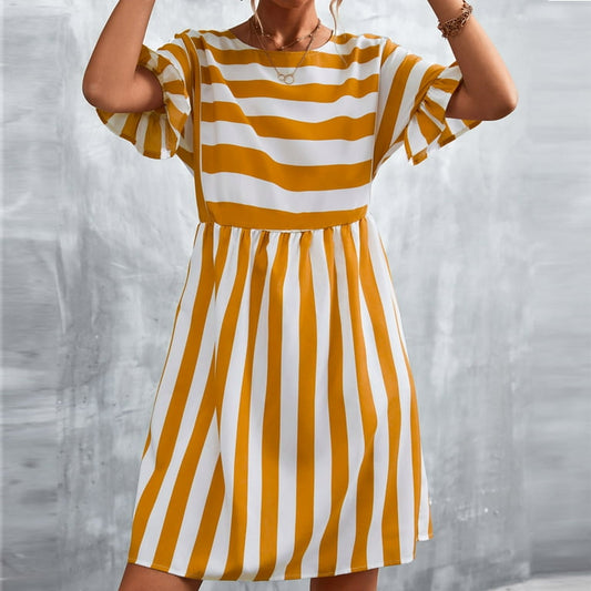 Stripe Loose Mini Dress XD21