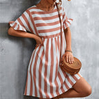 Stripe Loose Mini Dress XD21