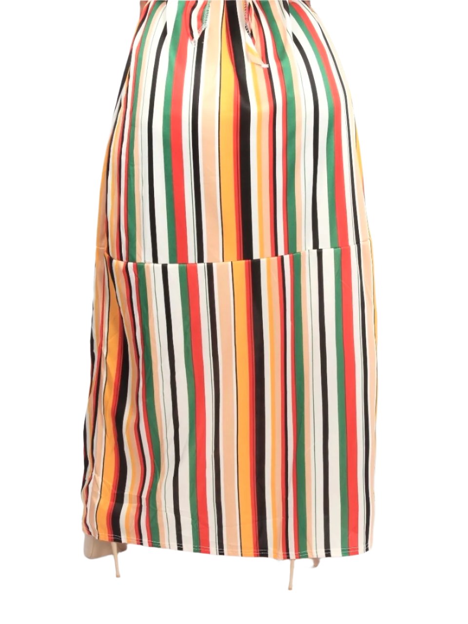 Stripe Maxi Dress with Belt XD21