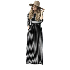 Stripe Maxi Long Dress - XD21