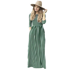 Stripe Maxi Long Dress - XD21