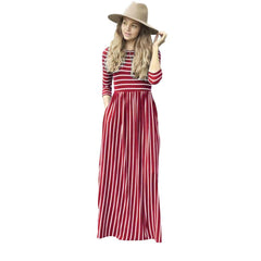 Stripe Maxi Long Dress - XD21