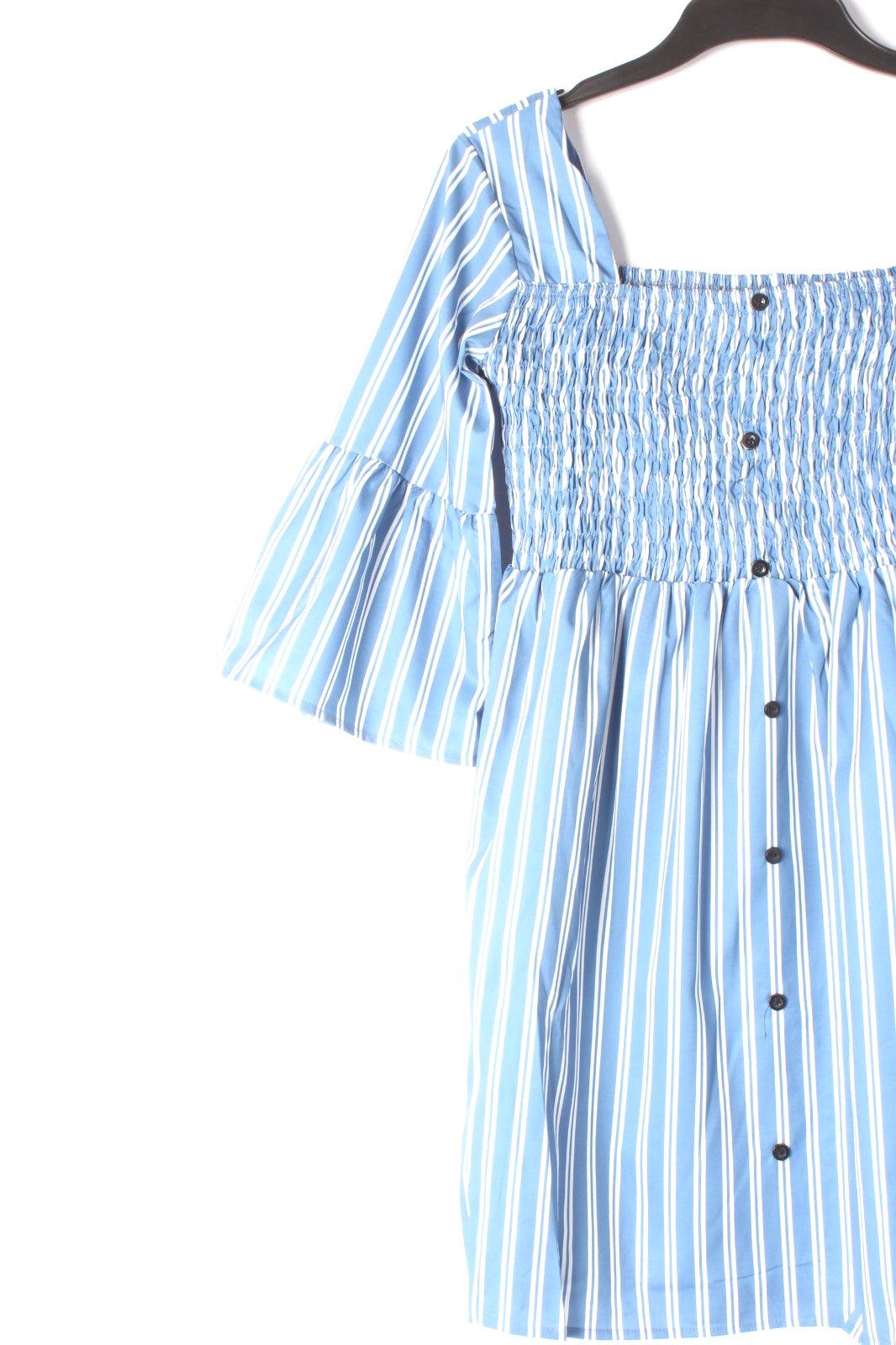 Stripe Mini Dress with Buttons - XD21