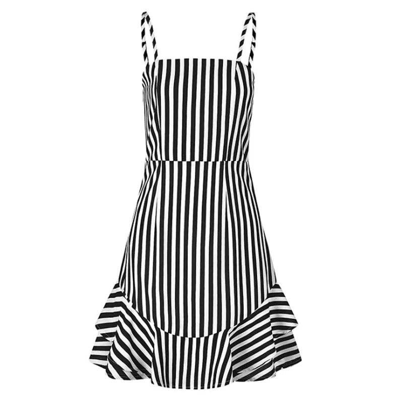 Stipe mini spaghetti strap dress - XD21