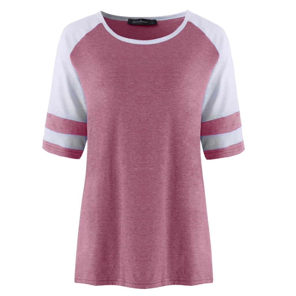 Stripe Short Sleeve Short Summer T-Shirt XD21