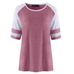 Stripe Short Sleeve Short Summer T-Shirt XD21