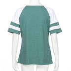 Stripe Short Sleeve Short Summer T-Shirt XD21