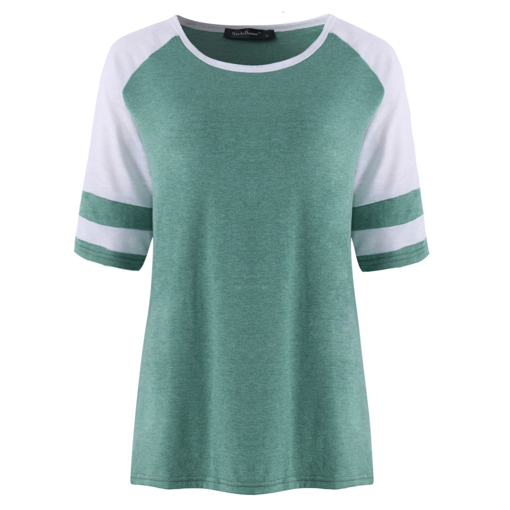 Stripe Short Sleeve Short Summer T-Shirt XD21