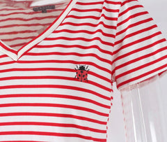 Stripe Short Sleeve T-shirt Ladybug - XD21