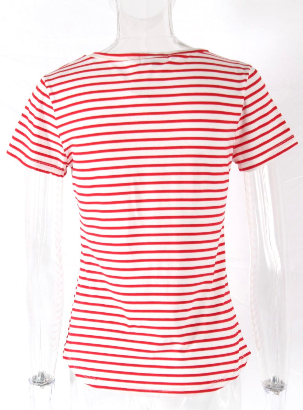 Stripe Short Sleeve T-shirt Ladybug - XD21