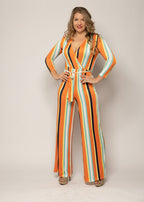 Striped Colourful Sleeveless Jumpsuit XD21