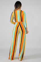 Striped Colourful Sleeveless Jumpsuit XD21